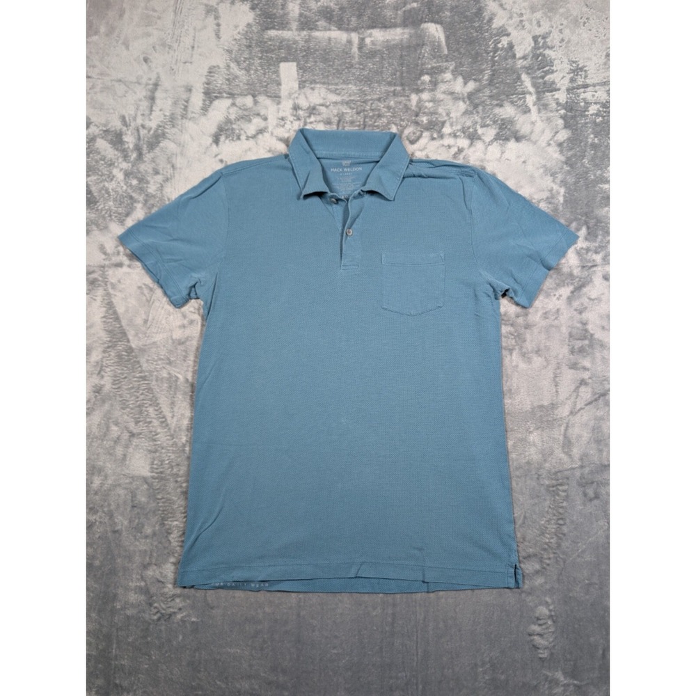 Mack Weldon Polo Shirt XL Light Blue Lightweight Mesh Casual Outdoor Performance